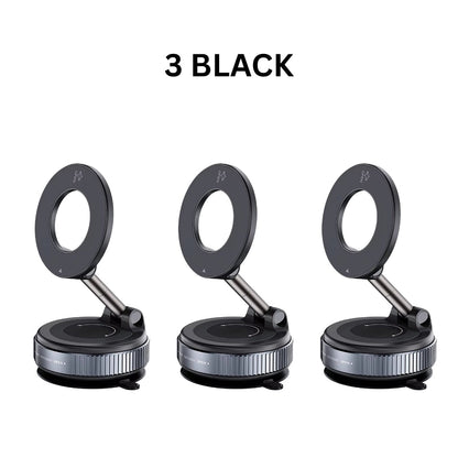 Magnetic Vacuum Suction Car Phone Holder – Foldable 360° Rotating Mount