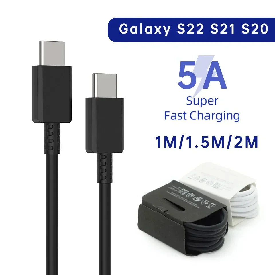 45W PD USB-C to USB-C Fast Charging Cable for Samsung Galaxy S23/S22/S21/S20 & USB-C Devices