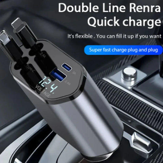 120W Retractable Fast Car Charger