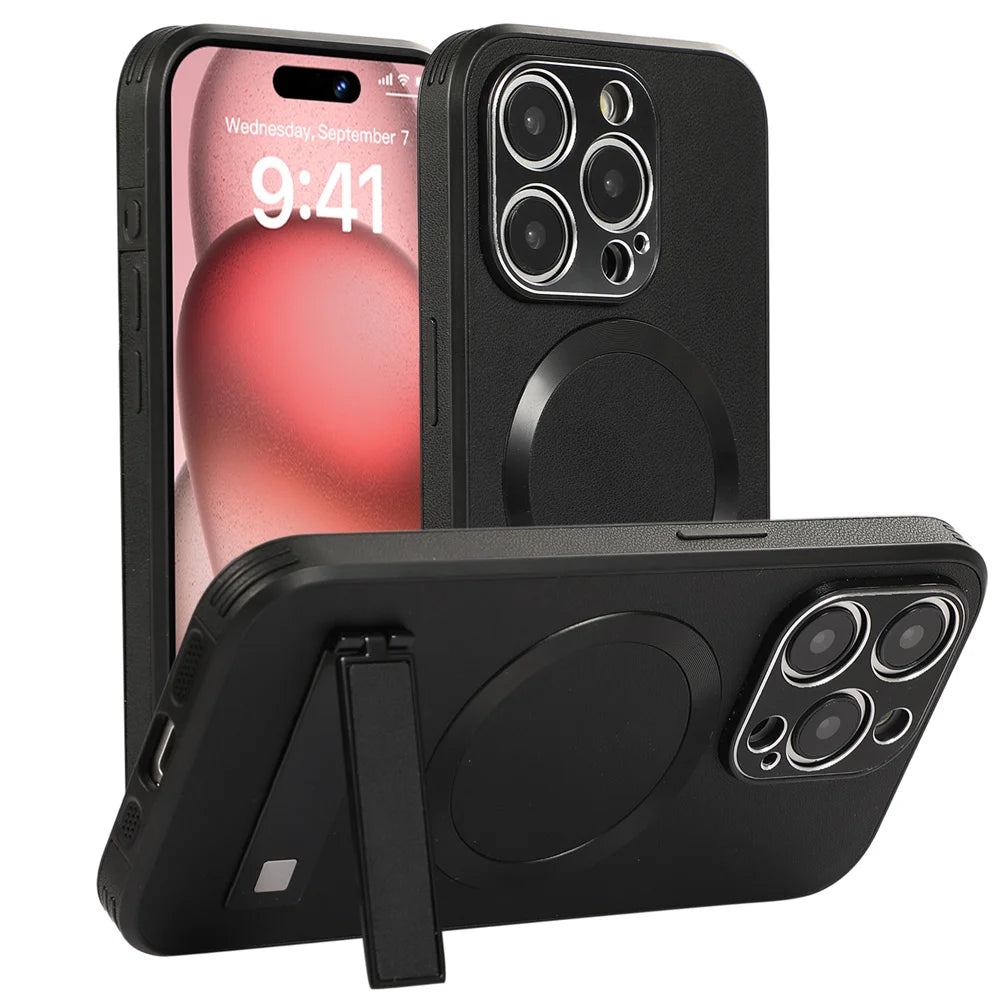 Magnetic Leather Stand Case – iPhone