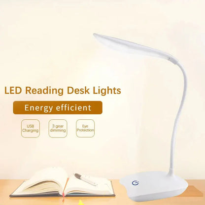 LED Desk Lamp – USB Rechargeable Eye-Care Night Light for Study & Bedside