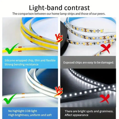USB COB LED Strip Light with Touch Dimmer