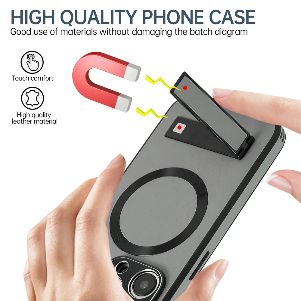 Magnetic Leather Stand Case – iPhone