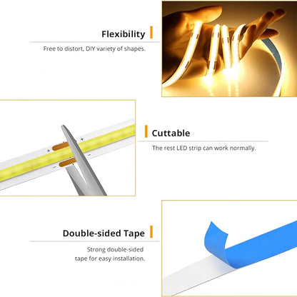 USB COB LED Strip Light with Touch Dimmer